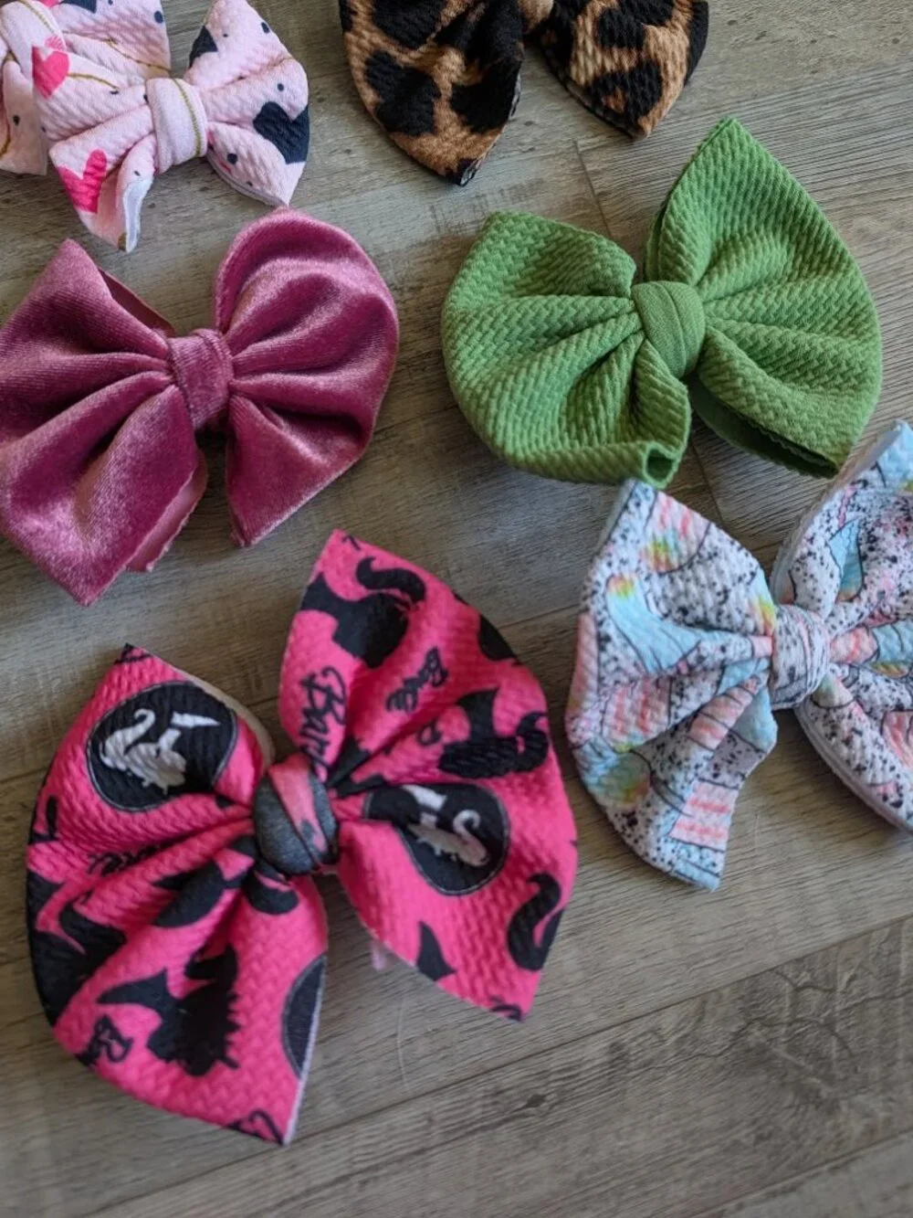 Handmade Hair Bows & Pigtail Set * 8 Piece Bundle 🎀